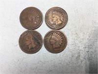 Four Indian head cents