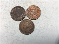 1889, 1891 and 1900 Indian head cents