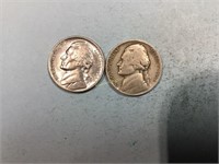 1938 and 1938D Jefferson nickels