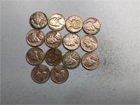 14 Jefferson nickels, all 1960’s