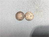1897 and 1901 Liberty head dimes
