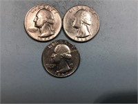 1965, 1966 and 1967 Washington quarters