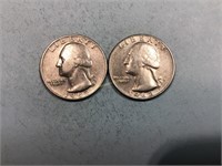 Two 1968 Washington quarters