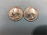 Two 1969 Washington quarters