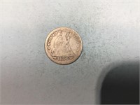 1854 Liberty Seated quarter, arrows at date
