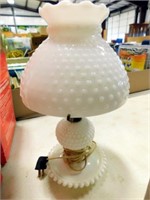 Vintage Hobnail Milk Glass Lamp