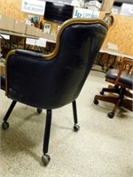 Vintage Leather Chair on Wheels