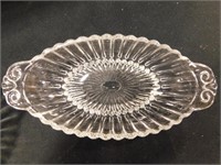 2 Vintage Clear Scalloped Edge Candy Dish