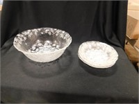 Clear glass bowl with frosted fruits