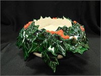Atlantic Mold Ceramic Holiday Bowl Berry Leaf