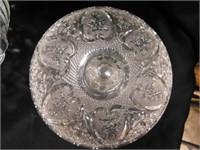 Large Fruit Etched Bowl and Heart Candy Dish