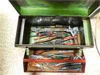 Metal Toolbox with Tools inside