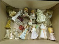 Miniature Angel Figurines, Souvenir Glass