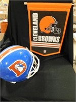 Football Helmet and Browns Banner
