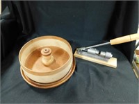 Wood Nut Bowl and Wooden Nutcracker