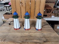 SET OF 3 LIGHTHOUSE LAMPS