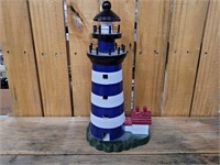 BLUE AND WHITE LIGHTHOUSE