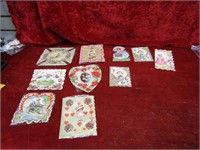 (10)Antique Valentine cards. Die cut.