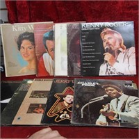 (10)Vintage Vinyl music record albums.