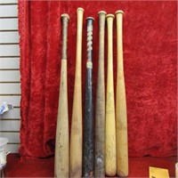 (6)Vintage wood baseball bats.