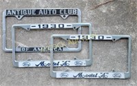 3 metal license plate holders