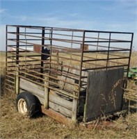 Pull type livestock trailer, home made