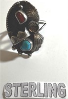 E - STERLING SILVER & STONES RING (C7)