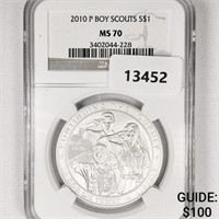 2010 Boy Scouts Silver Dollar NGC-MS70
