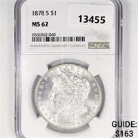 1878-S Morgan Silver Dollar NGC-MS62