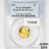 1995 DDO Lincoln Memorial Cent PCGS-MS68 RD