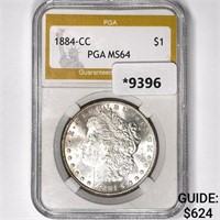 1884-CC Morgan Silver Dollar PGA-MS64