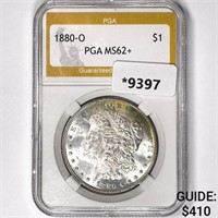1880-O Morgan Silver Dollar PGA-MS62+