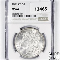 1891-CC Morgan Silver Dollar NGC-MS62