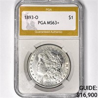 1893-O Morgan Silver Dollar PGA-MS63+