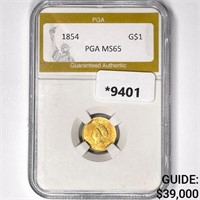 1854 Rare Gold Dollar PGA-MS65