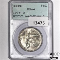 1935-D Boone Half Dollar PCGS-MS64