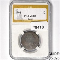 1793 Flowing Hair Large Cent PGA-VG08 Detail