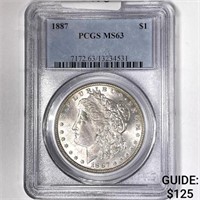 1887 Morgan Silver Dollar PCGS-MS63