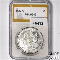 1887-S Morgan Silver Dollar PGA-MS65