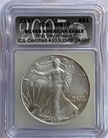 2007 Silver American Eagle IGC MS-70 1st Day Issue
