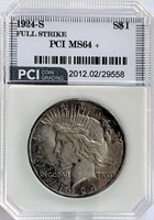 1924-S Silver Peace Dollar PCI MS-64+ FS