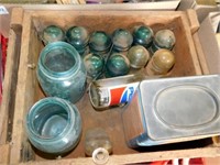 box of glass jars