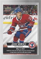 COLE CAUFIELD 2022 UD NHCD ROOKIE MOMENTS RC