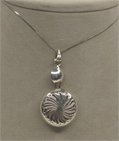 Sterling Silver Perfume Pendant Necklace Unique