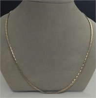 Sterling Silver C Link Herring Bone Necklace,