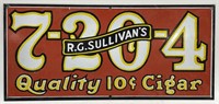 Porcelain RG Sullivans 7-20-4 Cigars Advertising