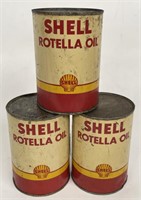 (3) Vintage Full Shell Rotella Oil One Quart Can