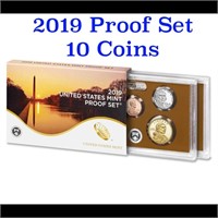 2019 Mint Proof Set In Original Case! 10 Coins Ins