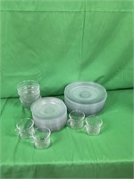 Matching glass dishes set