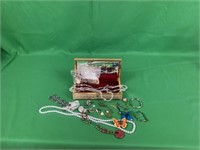Jewelry box with misc. costume jewelry